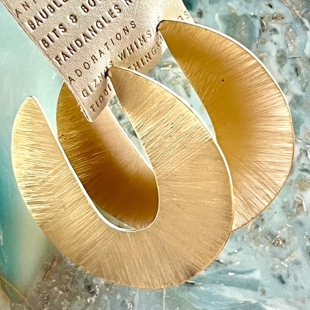 NWT Anthropologie Textured Hoop Statement Earrings - Picture 6 of 16